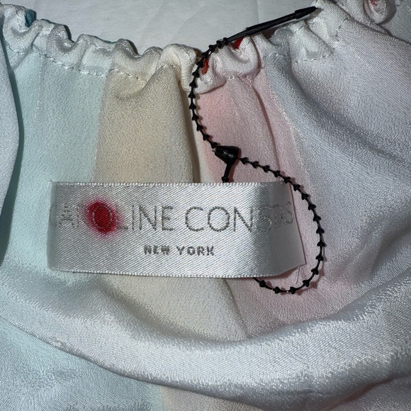 Caroline Constas Isla Silk Rainbow Striped
Ruffle Halter Silk Top Fits Like Med - Picture 4 of 5